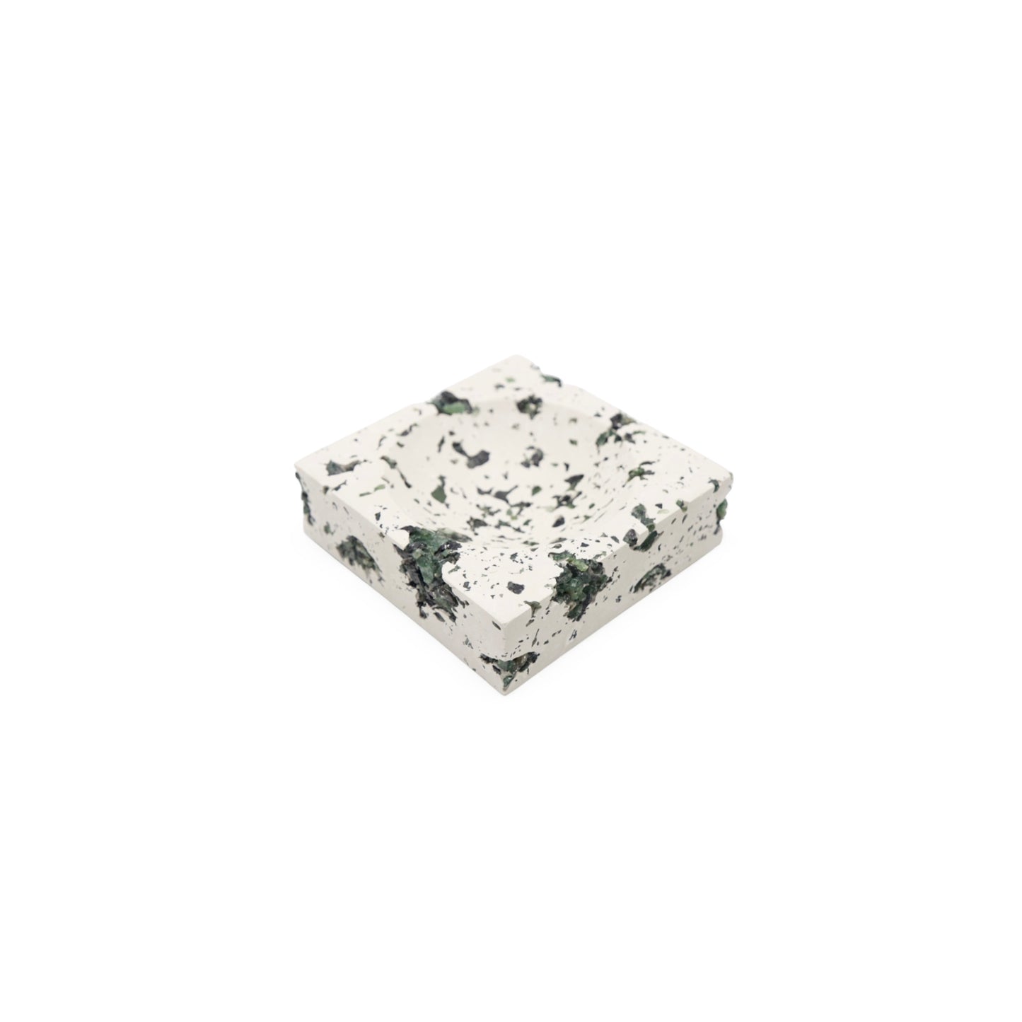 Green Serpentine x White Cement Jewelry Dish
