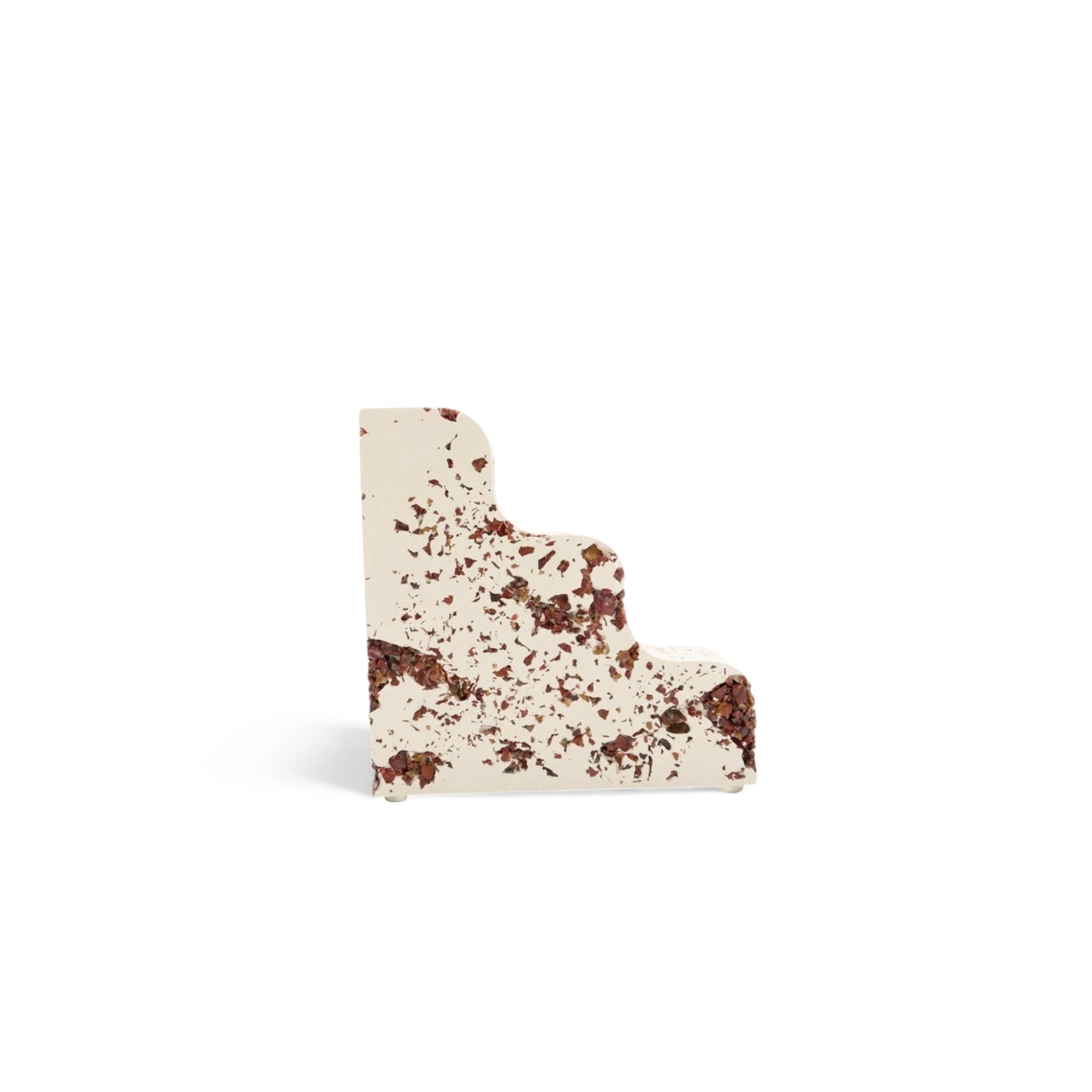 Red Jasper x White Cement Wavy Bookend
