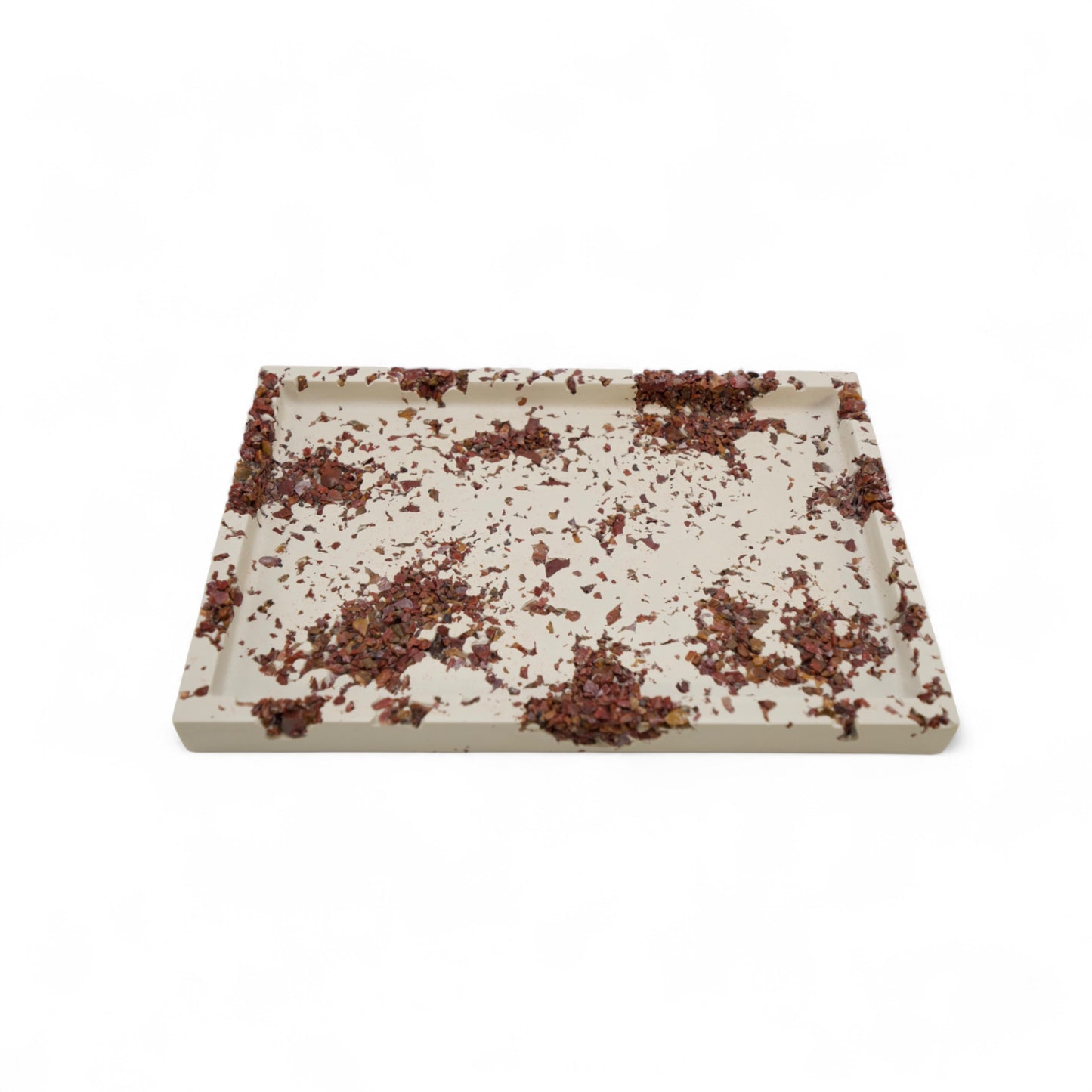 Red Jasper x White Cement Tray