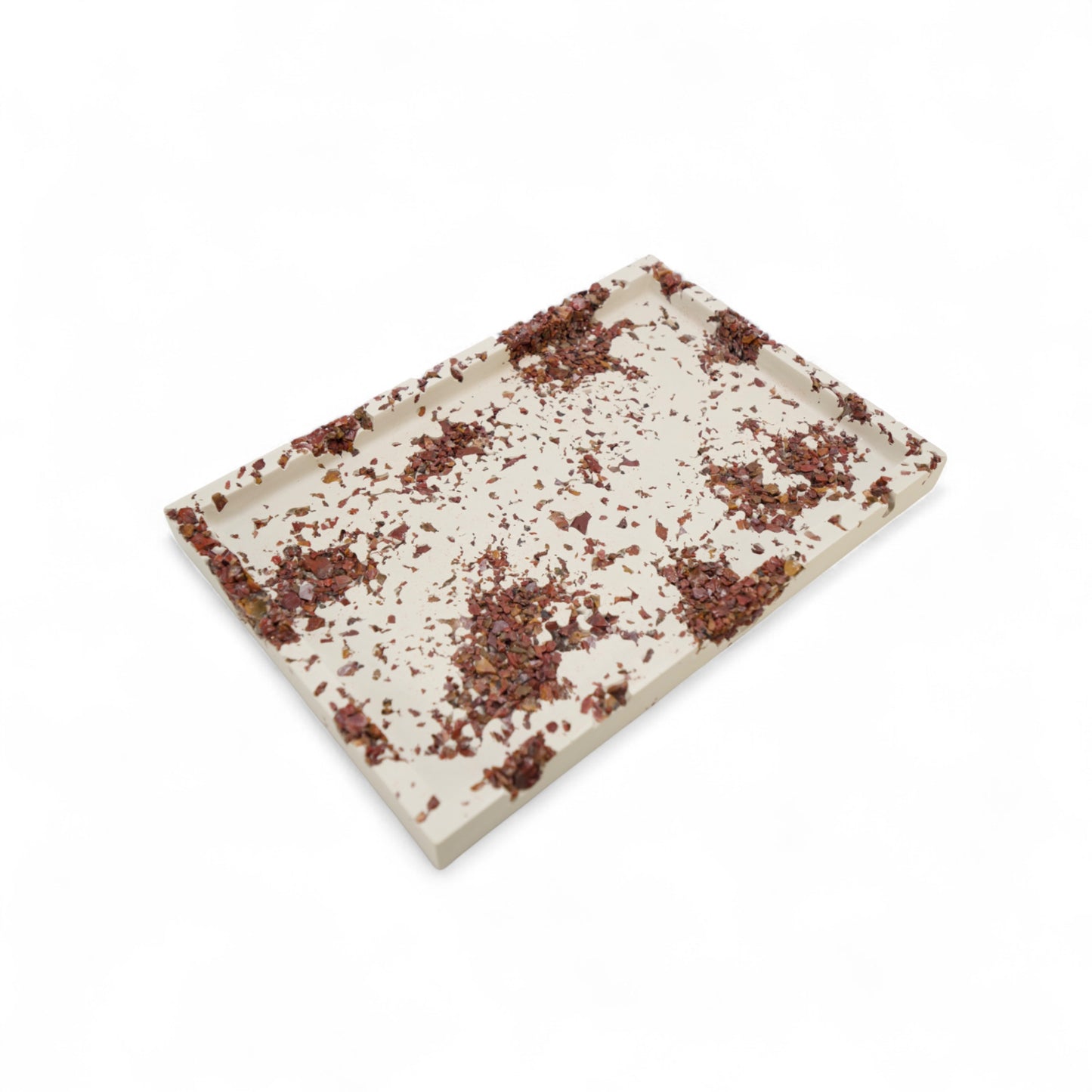 Red Jasper x White Cement Tray