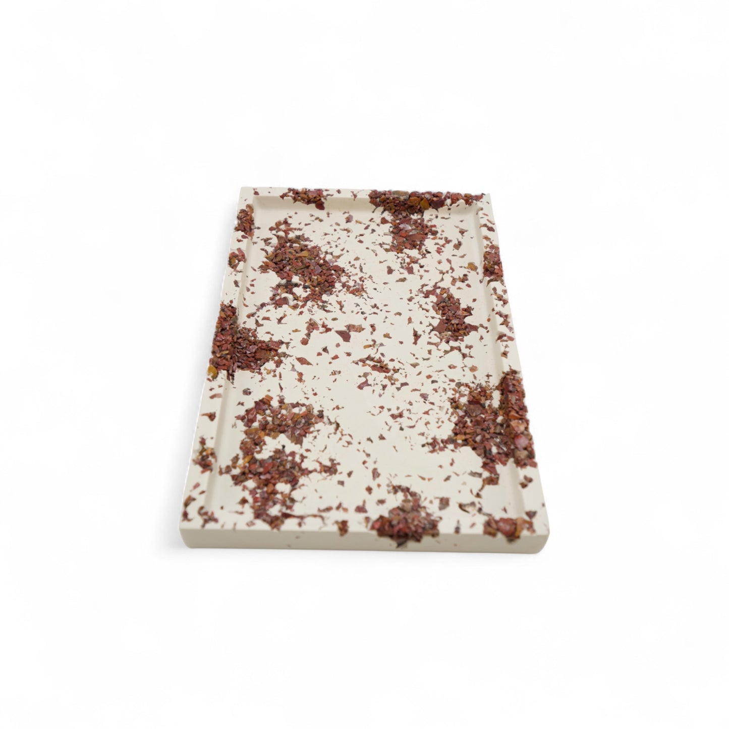 Red Jasper x White Cement Tray
