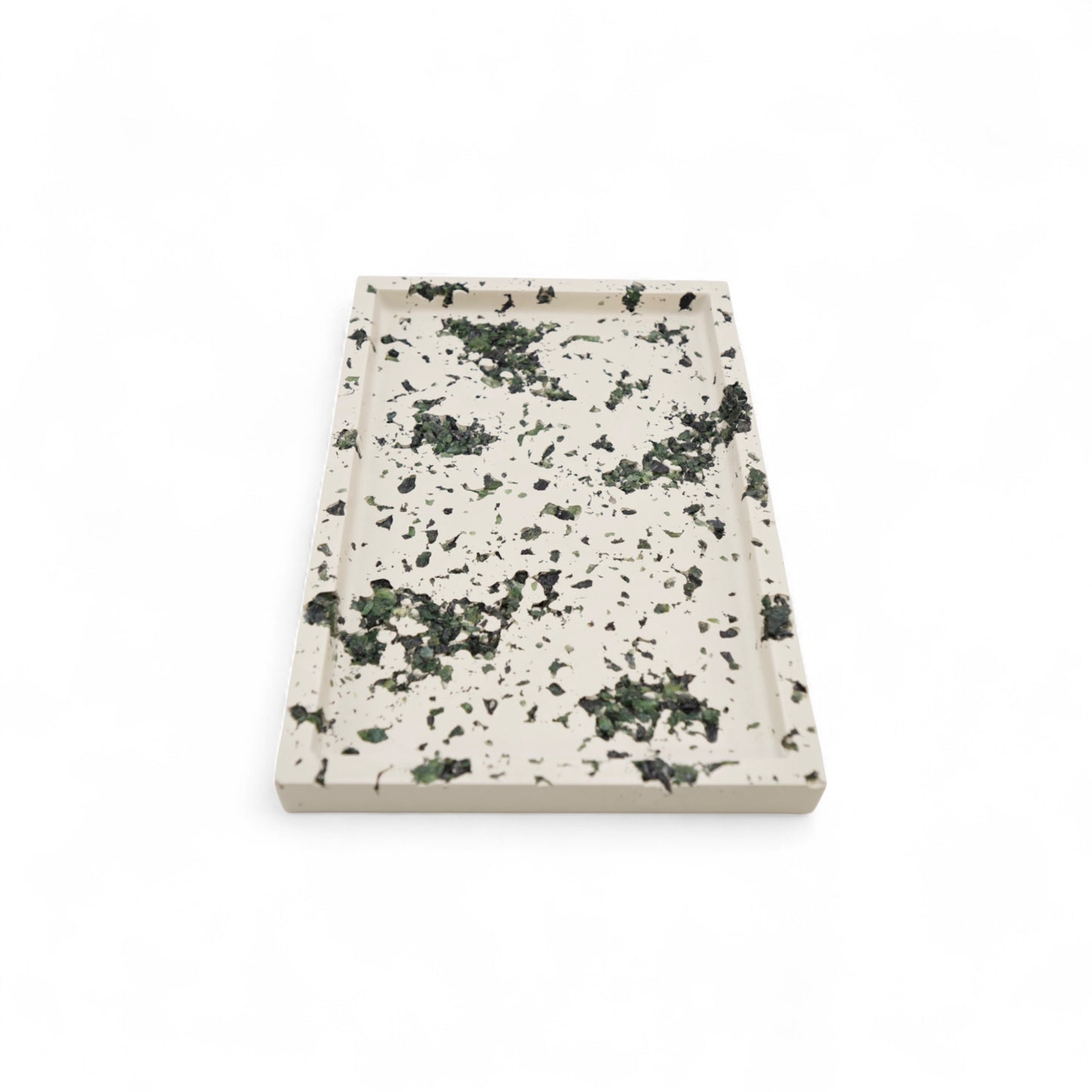 Green Serpentine x White Cement Tray
