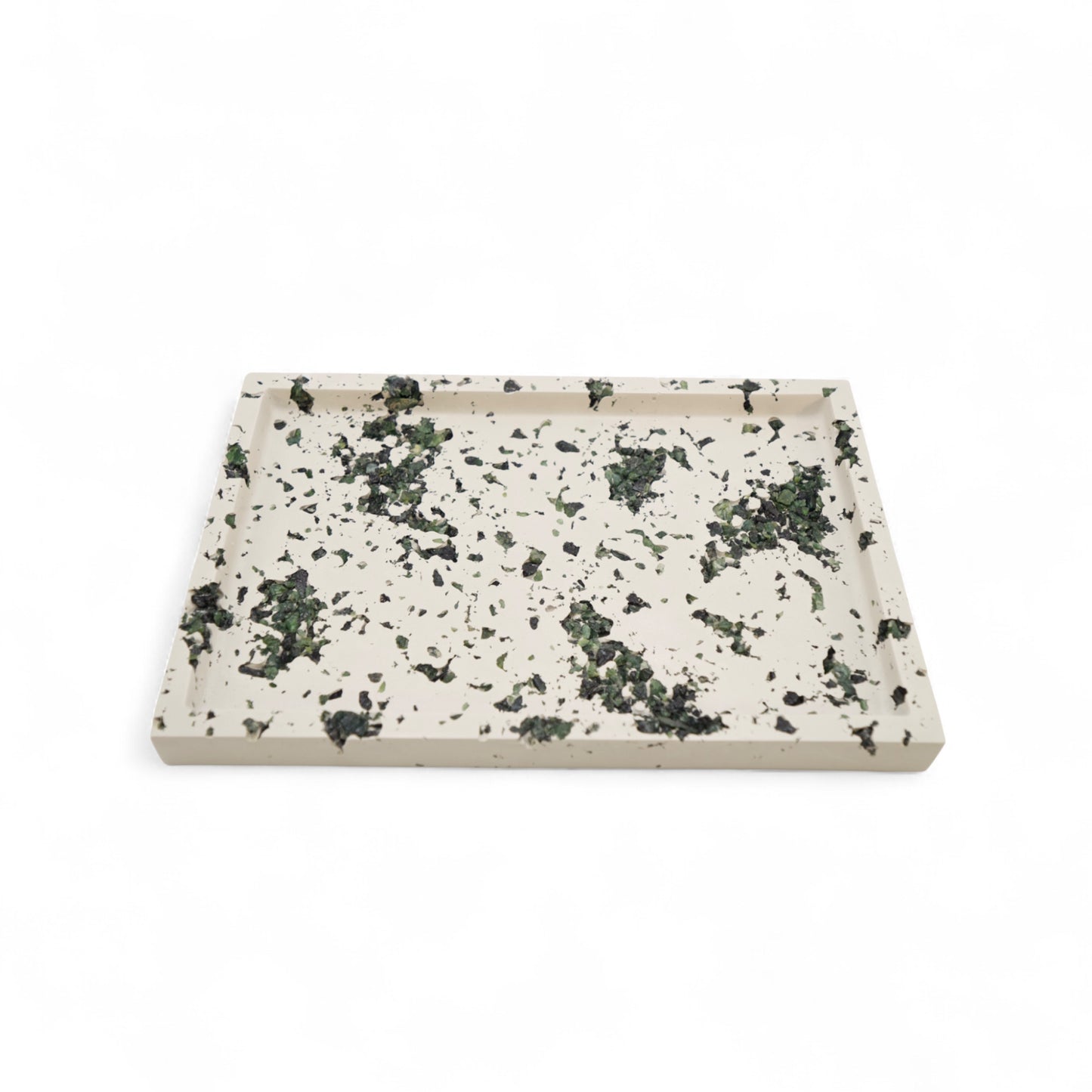 Green Serpentine x White Cement Tray