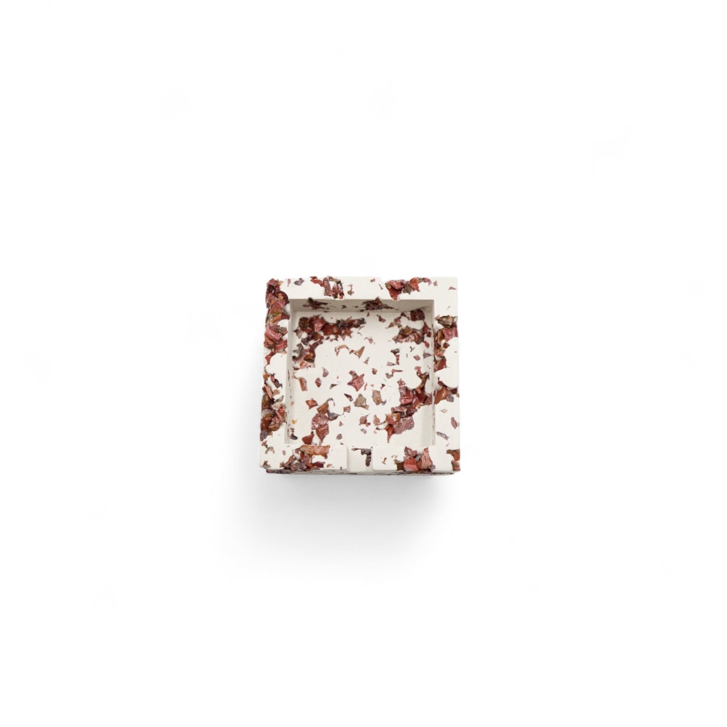 Red Jasper x White Cement Square Ashtray