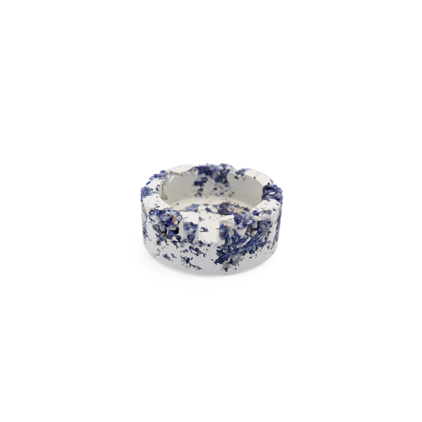 Blue Sodalite x White Cement Circle Ashtray