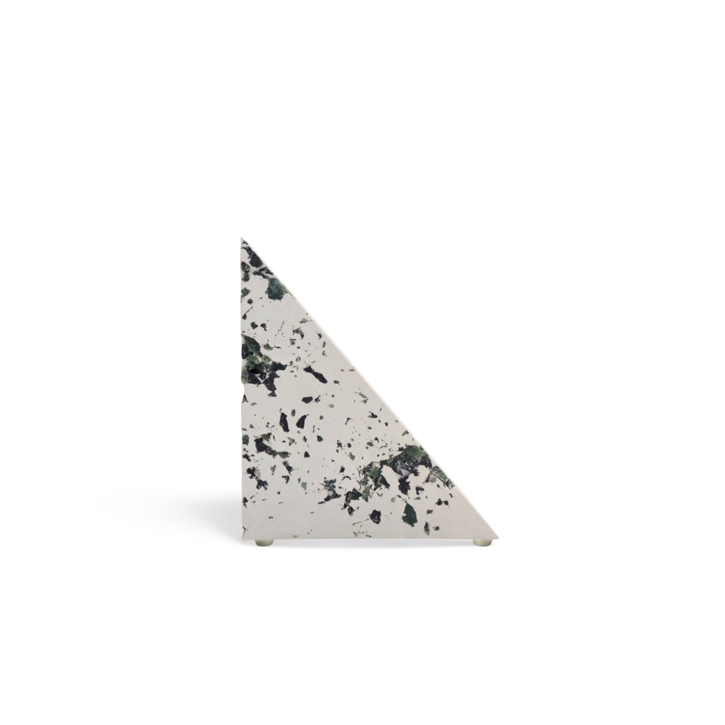 Green Serpentine x White Cement Triangle Bookend