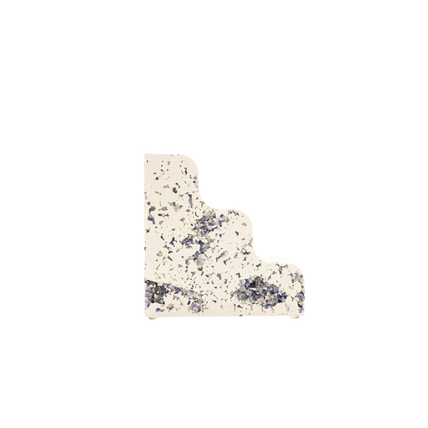 Blue Sodalite x White Cement Wavy Bookend