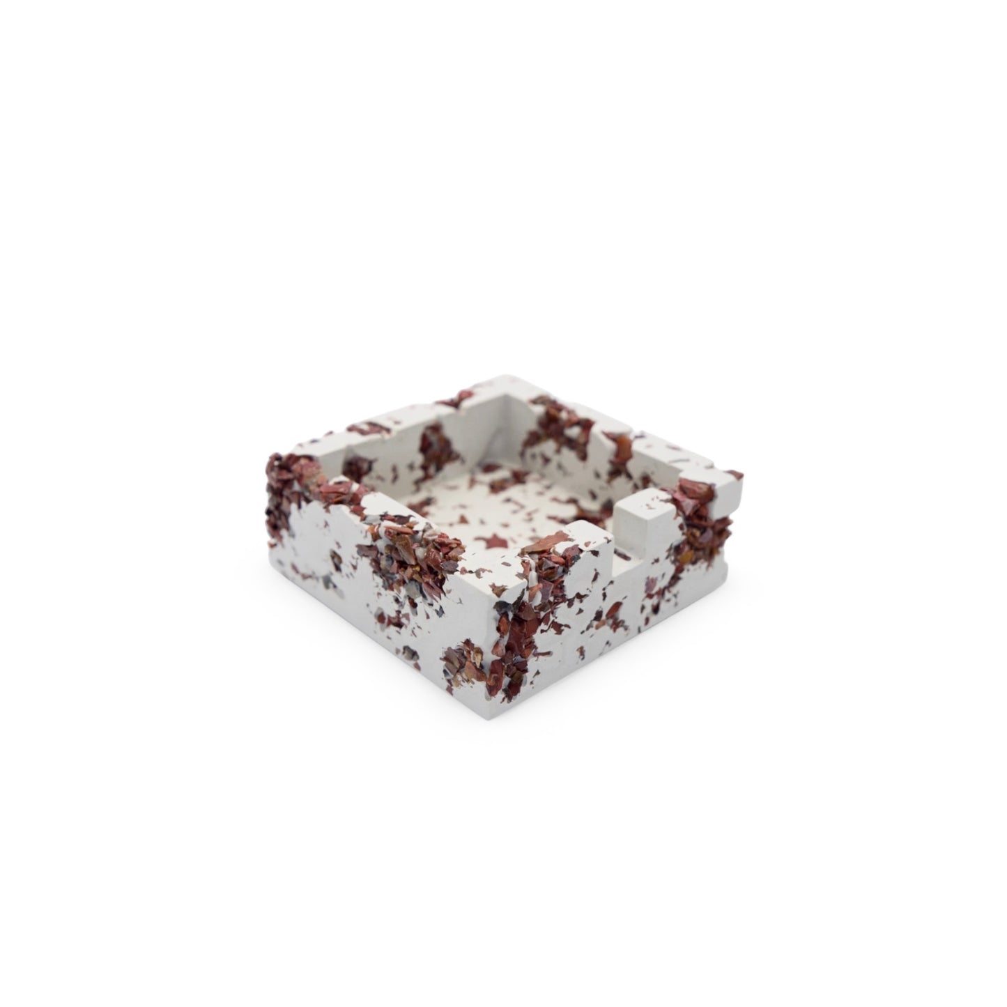 Red Jasper x White Cement Square Ashtray
