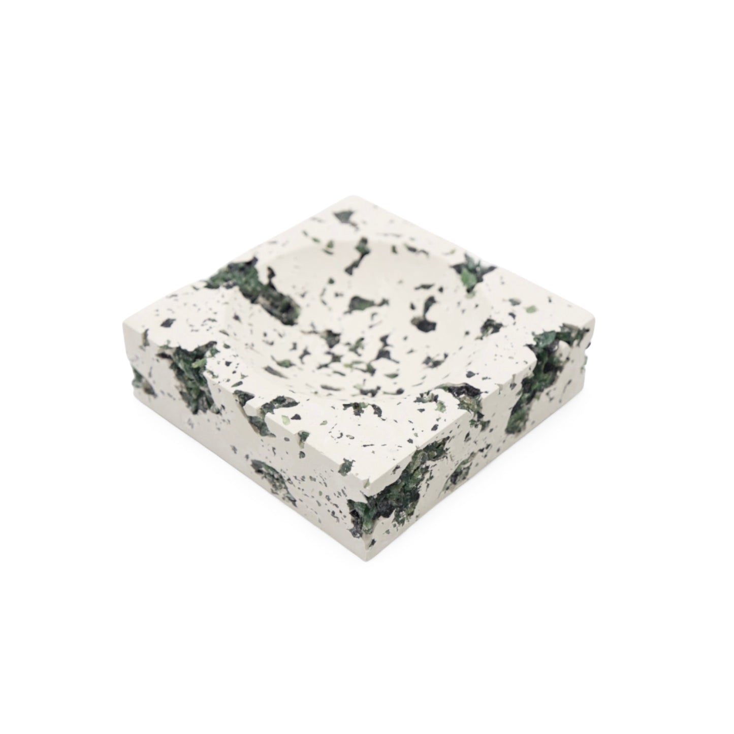 Green Serpentine x White Cement Jewelry Dish