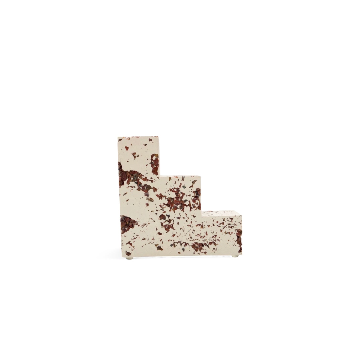 Red Jasper x White Cement Square Bookend