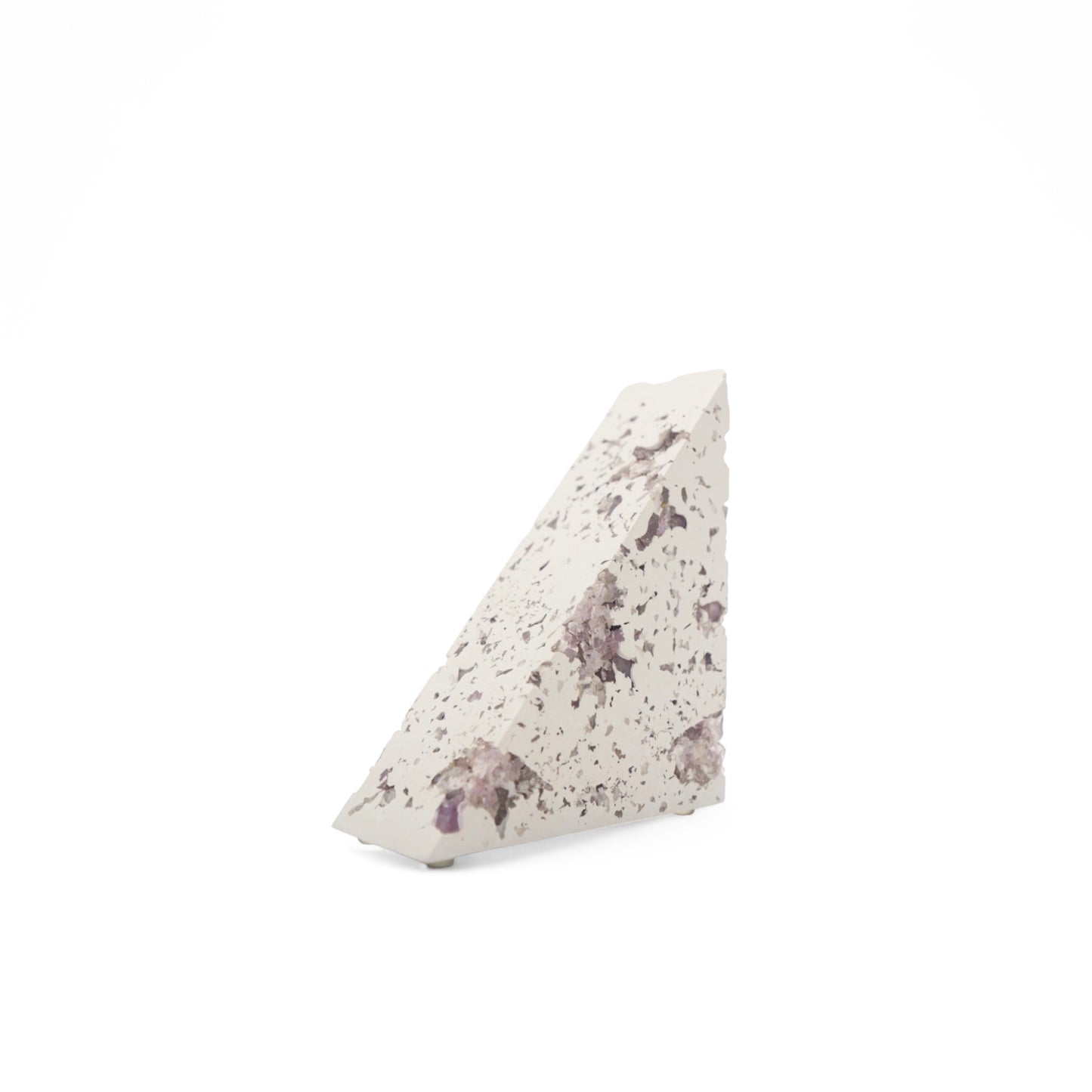 Amethyst x White Cement Triangle Bookend