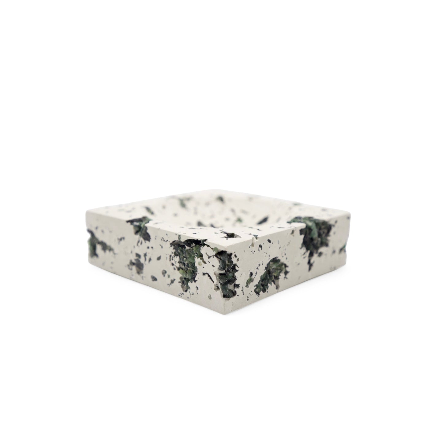 Green Serpentine x White Cement Jewelry Dish
