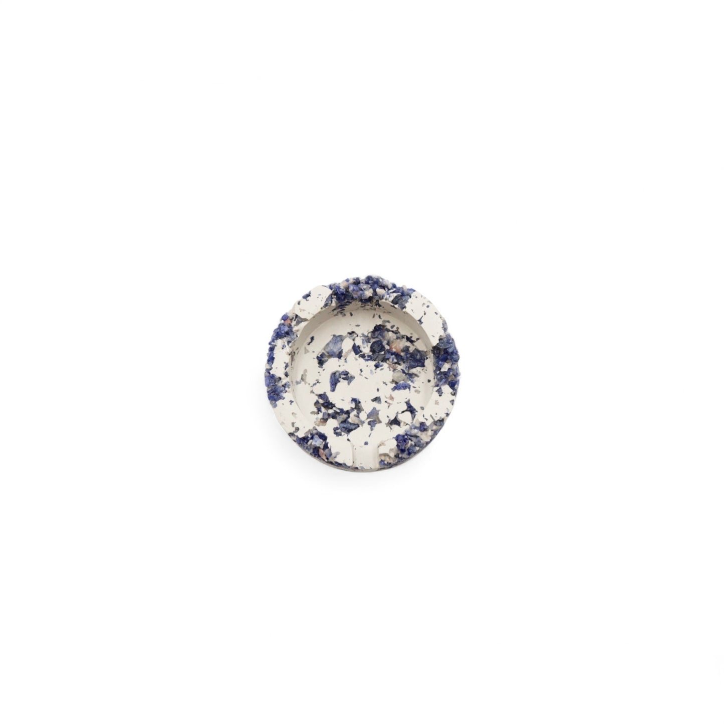 Blue Sodalite x White Cement Circle Ashtray
