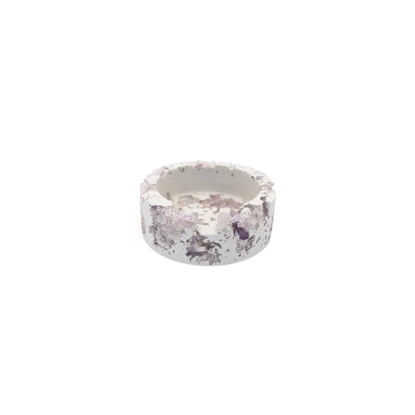 Amethyst x White Cement Circle Ashtray