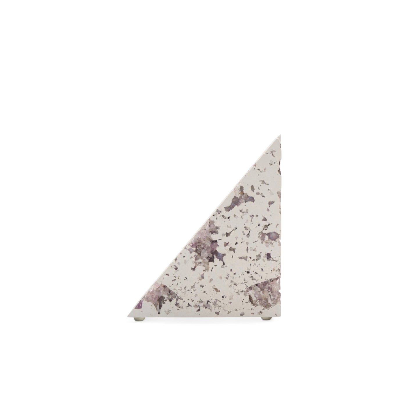 Amethyst x White Cement Triangle Bookend