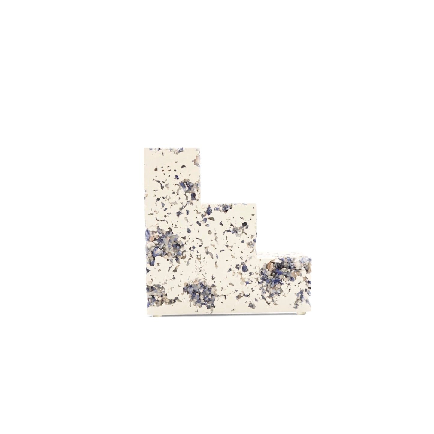 Blue Sodalite x White Cement Square Bookend