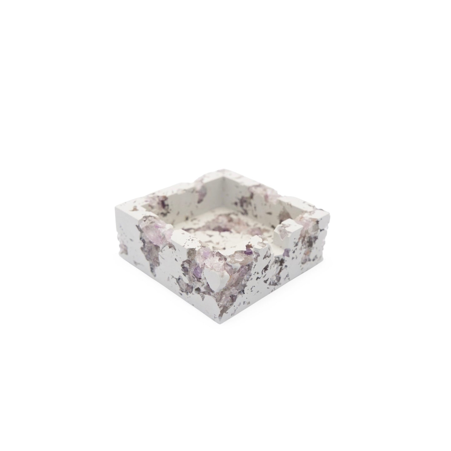 Amethyst x White Cement Square Ashtray