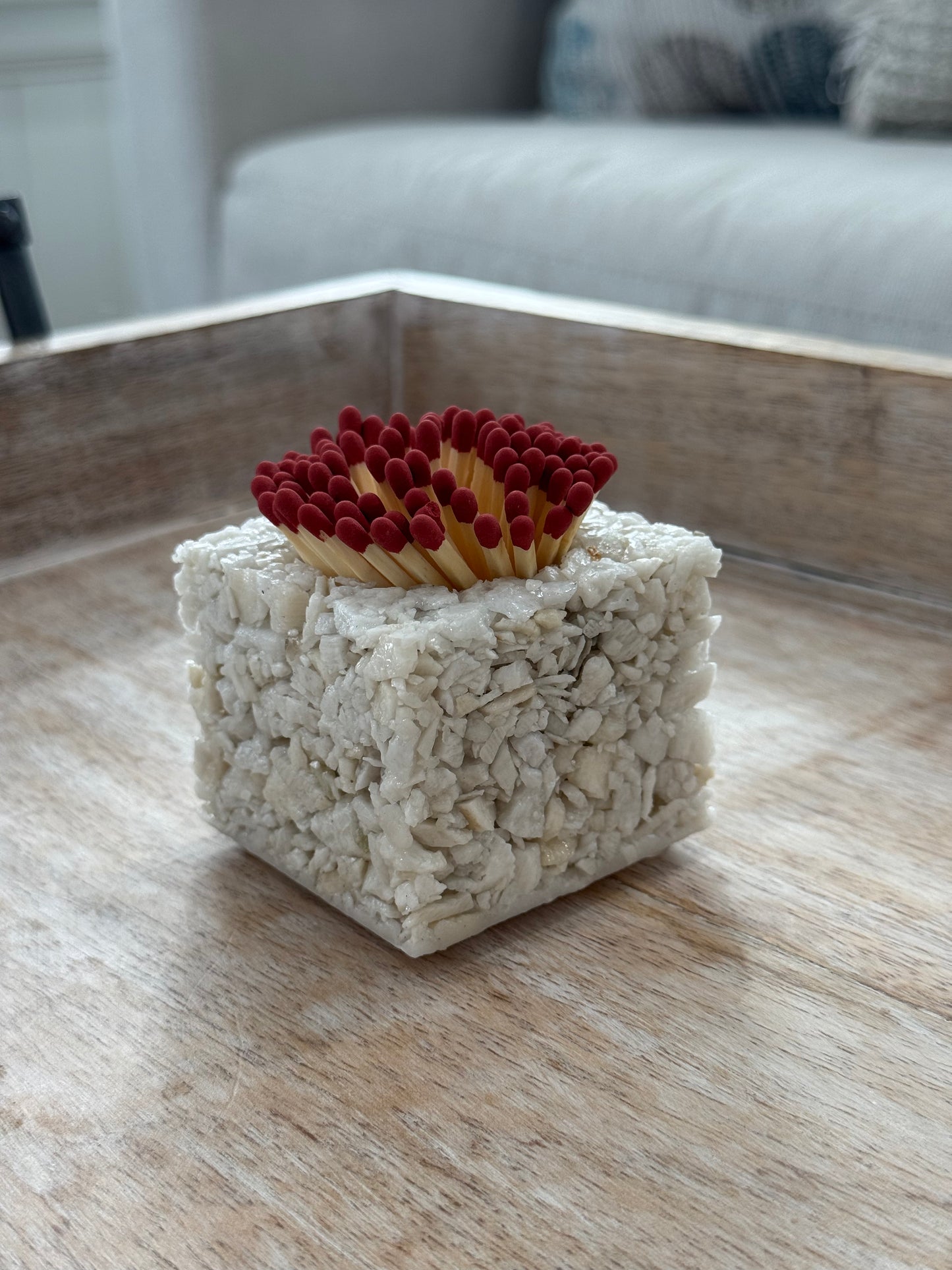 White Moonstone Match Holder