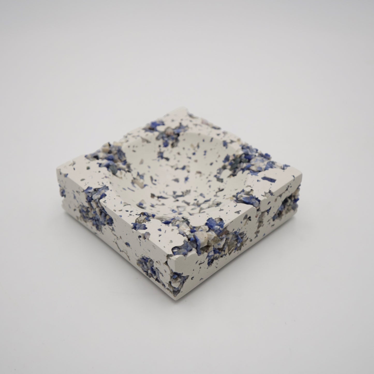 Blue Sodalite x White Cement Jewelry Dish