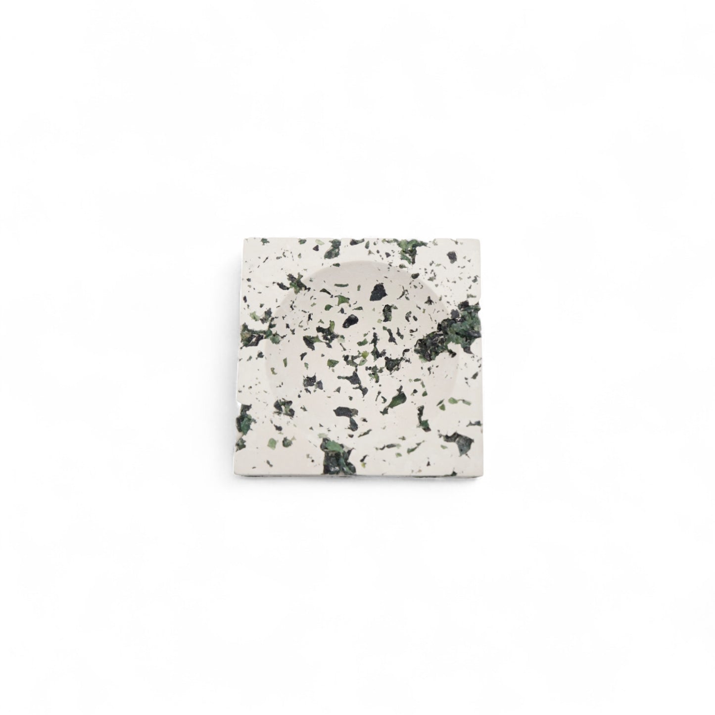 Green Serpentine x White Cement Jewelry Dish