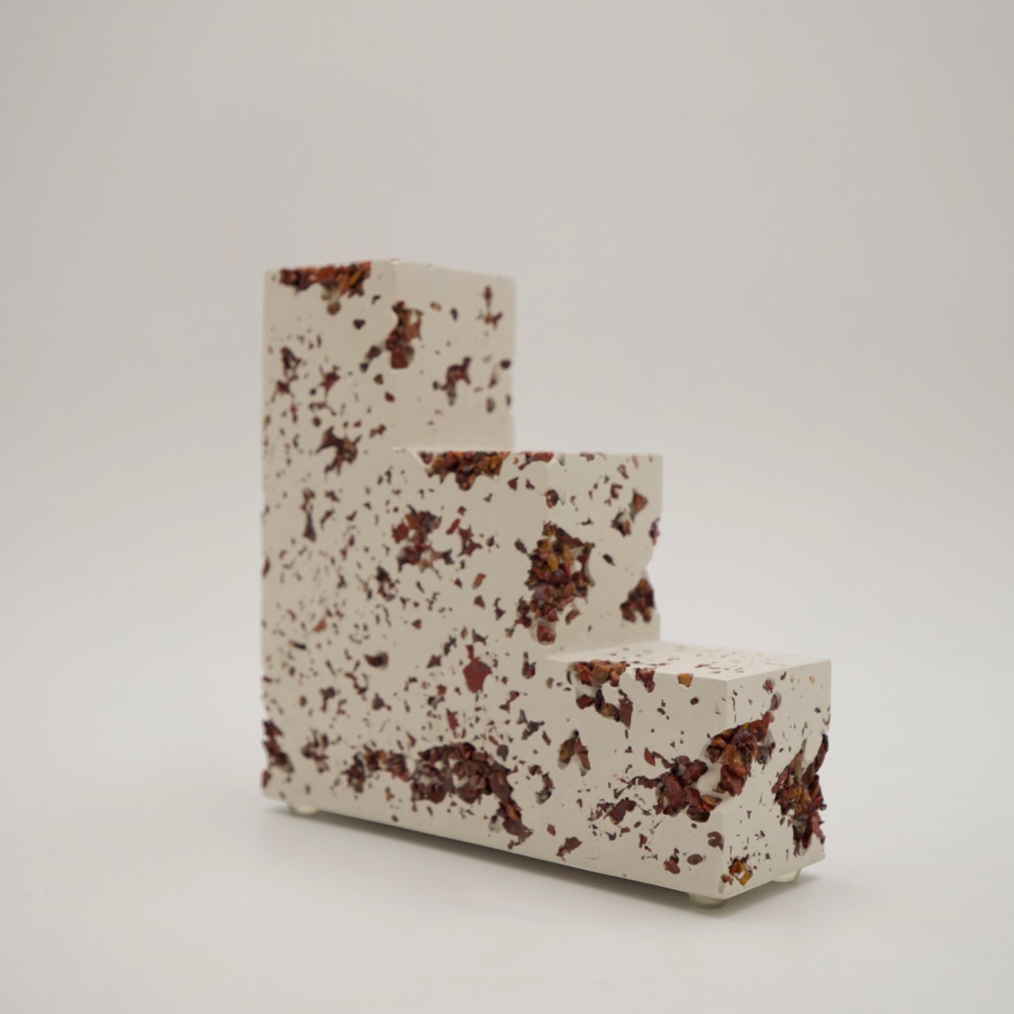 Red Jasper x White Cement Square Bookend