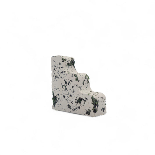 Green Serpentine x White Cement Wavy Bookend