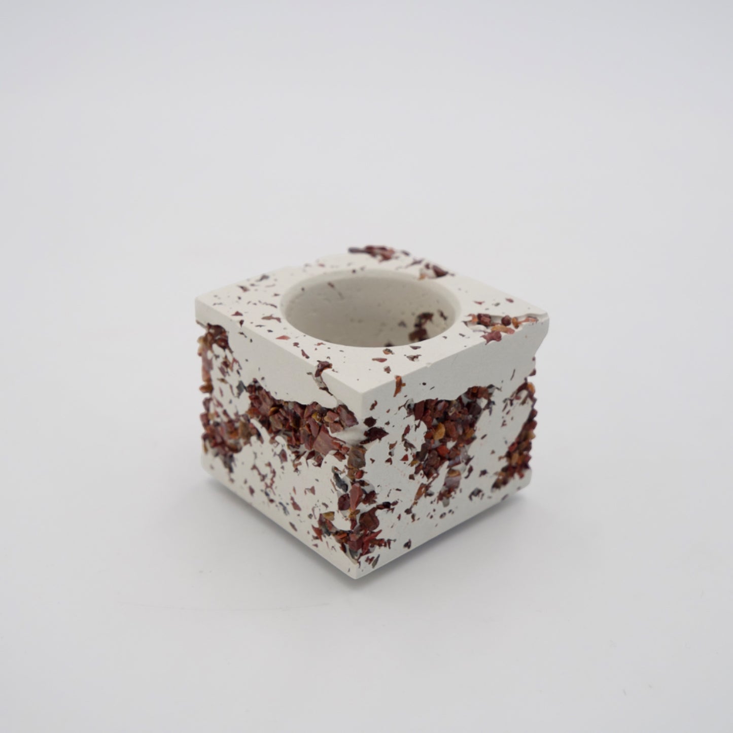 Red Jasper x White Cement Match Holder