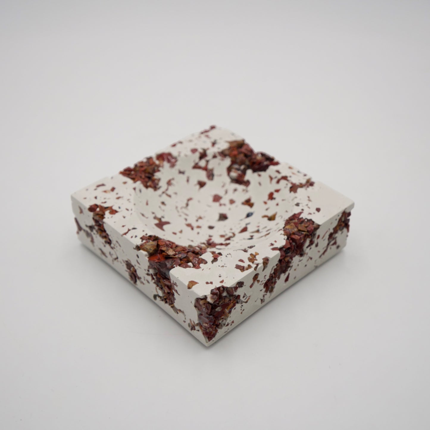 Red Jasper x White Cement Jewelry Dish