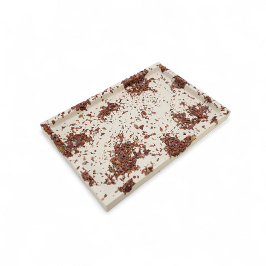 Red Jasper x White Cement Tray