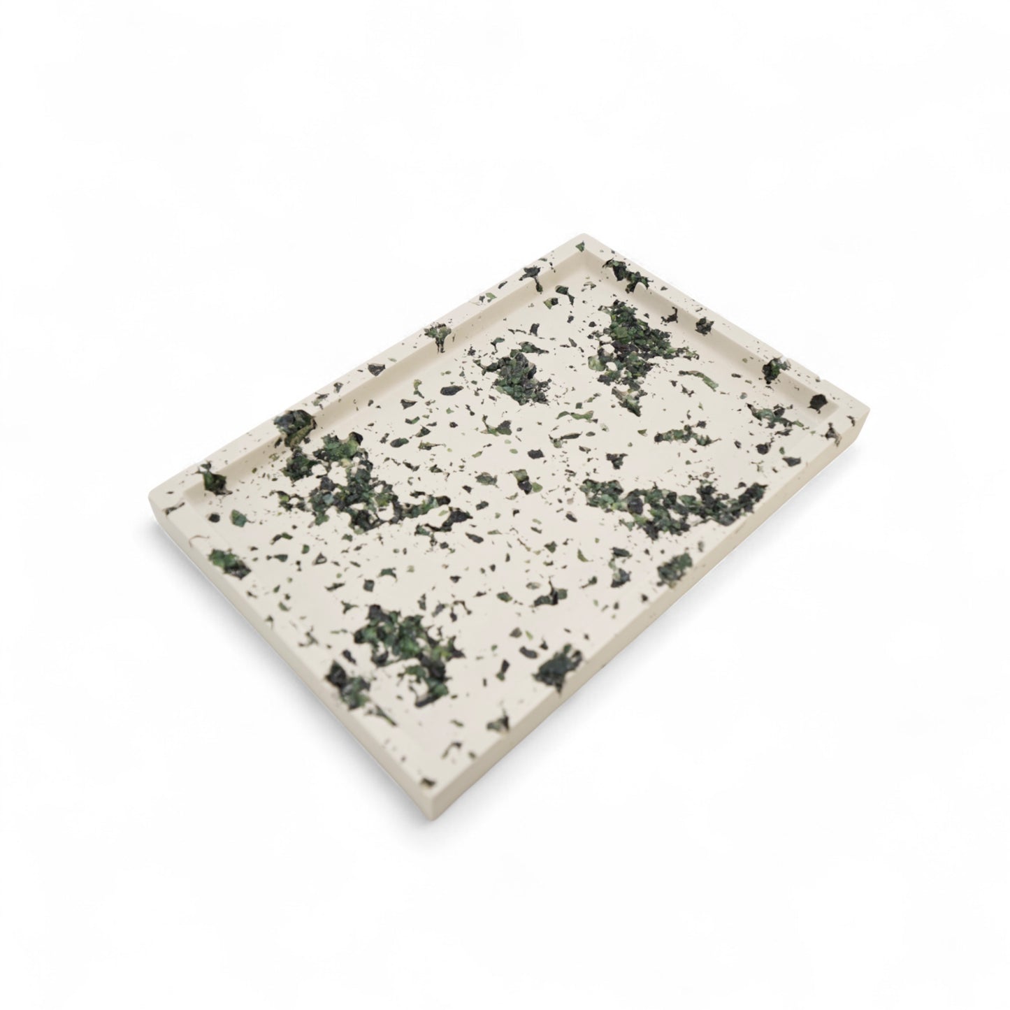 Green Serpentine x White Cement Tray