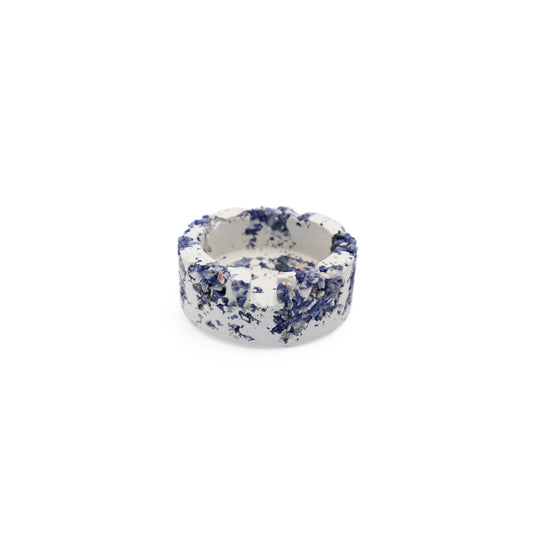 Blue Sodalite x White Cement Circle Ashtray