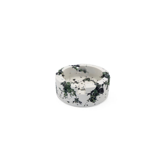 Green Serpentine x White Cement Circle Ashtray