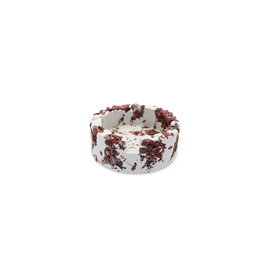 Red Jasper x White Cement Circle Ashtray