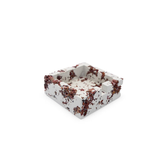 Red Jasper x White Cement Square Ashtray