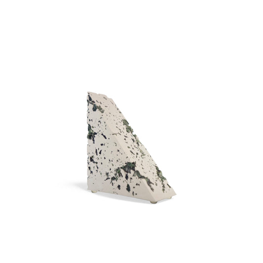 Green Serpentine x White Cement Triangle Bookend
