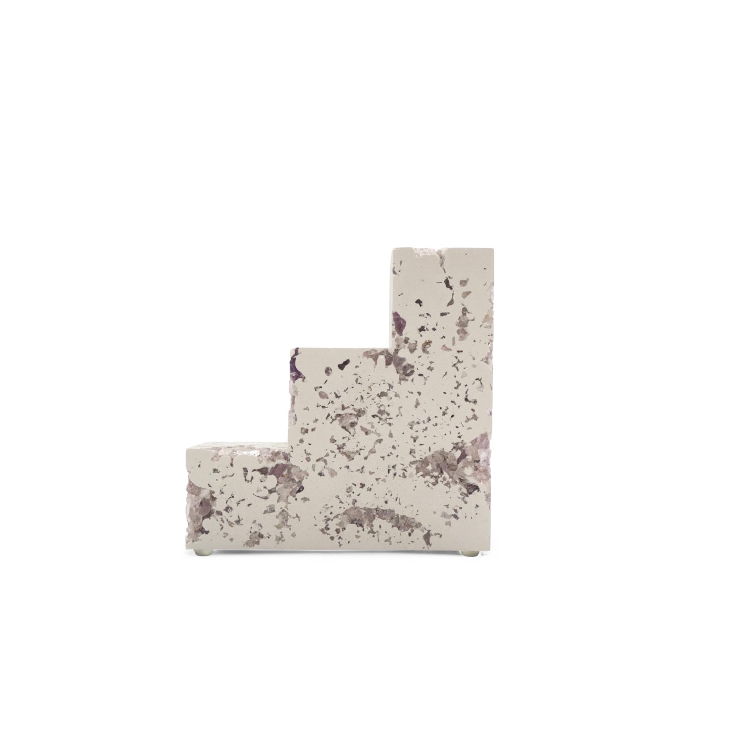 Amethyst x White Cement Square Bookend
