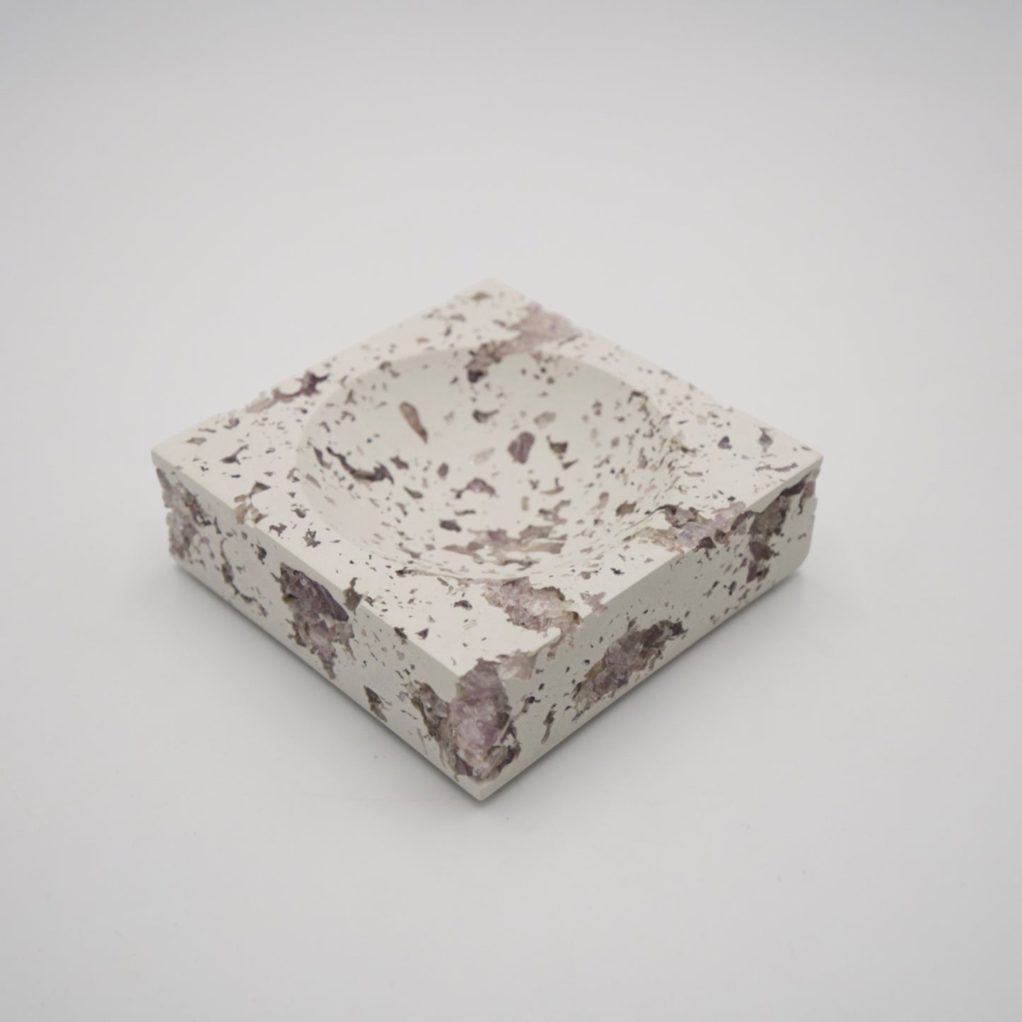 Amethyst x White Cement Jewelry Dish