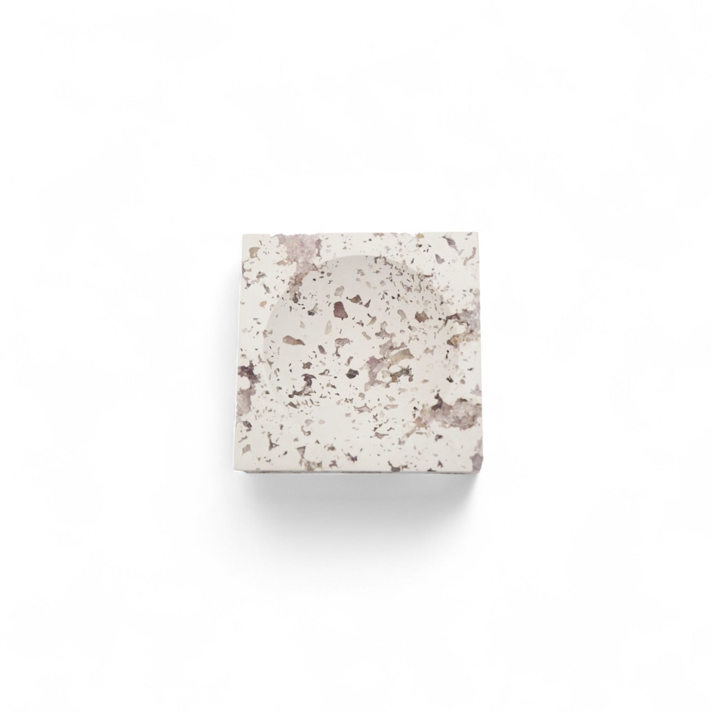 Amethyst x White Cement Jewelry Dish