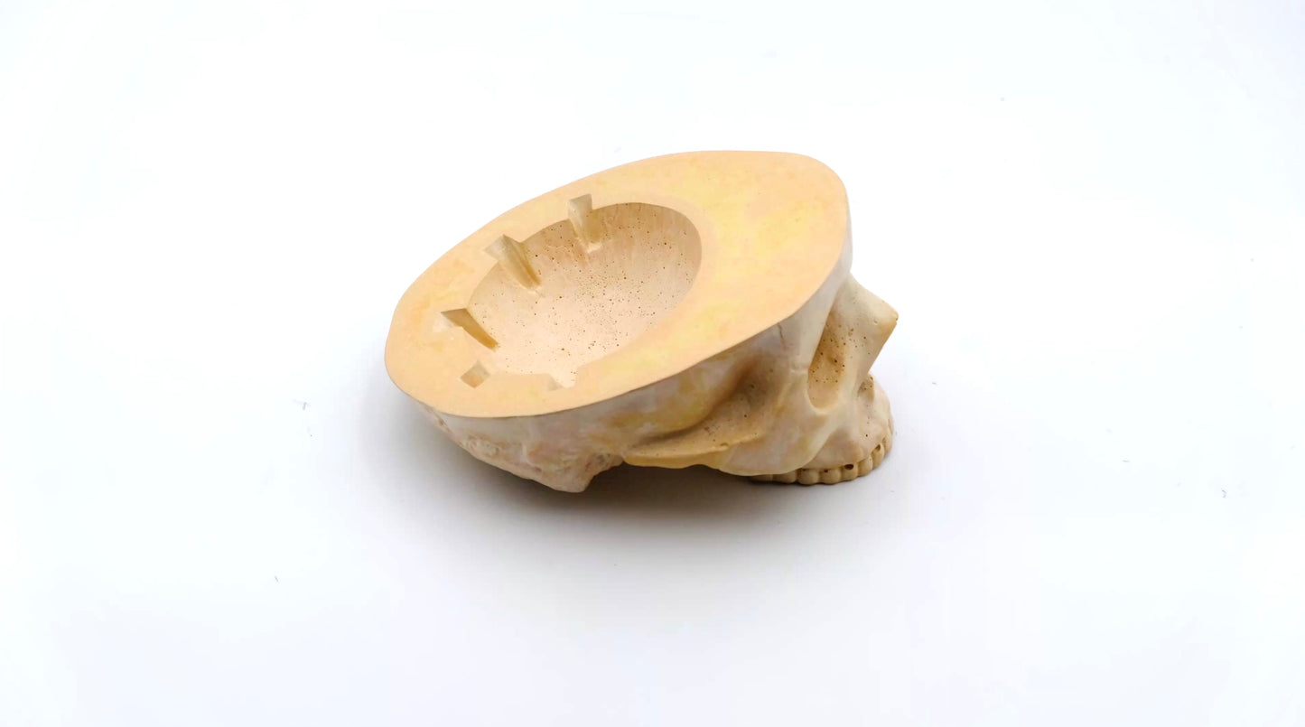 Yellow Orange Skull Ashtray