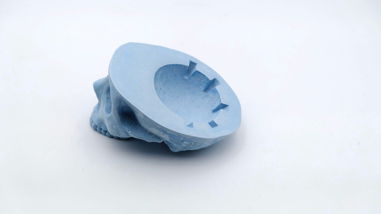 Blue Skull Ashtray