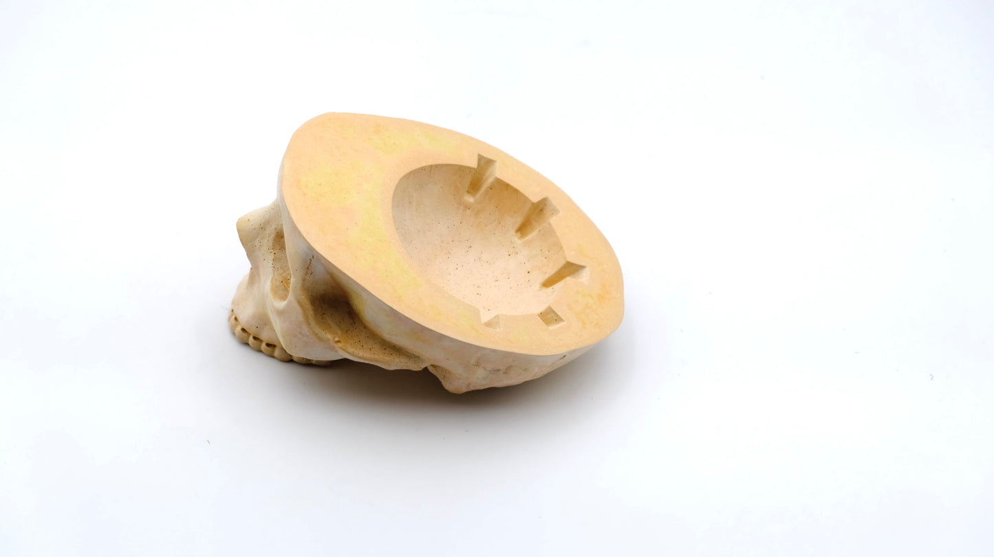 Yellow Orange Skull Ashtray