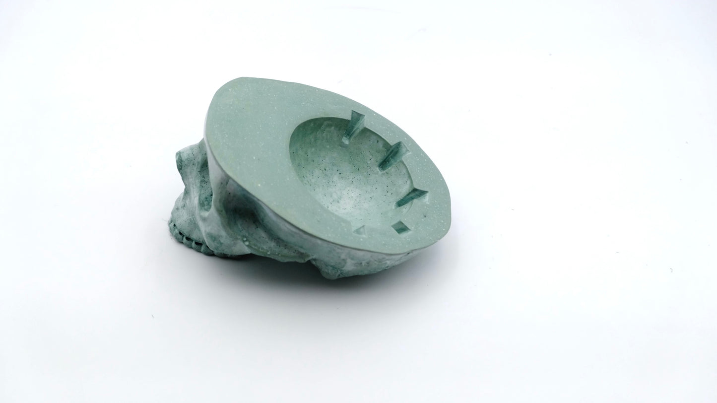 Jade Green Skull Ashtray