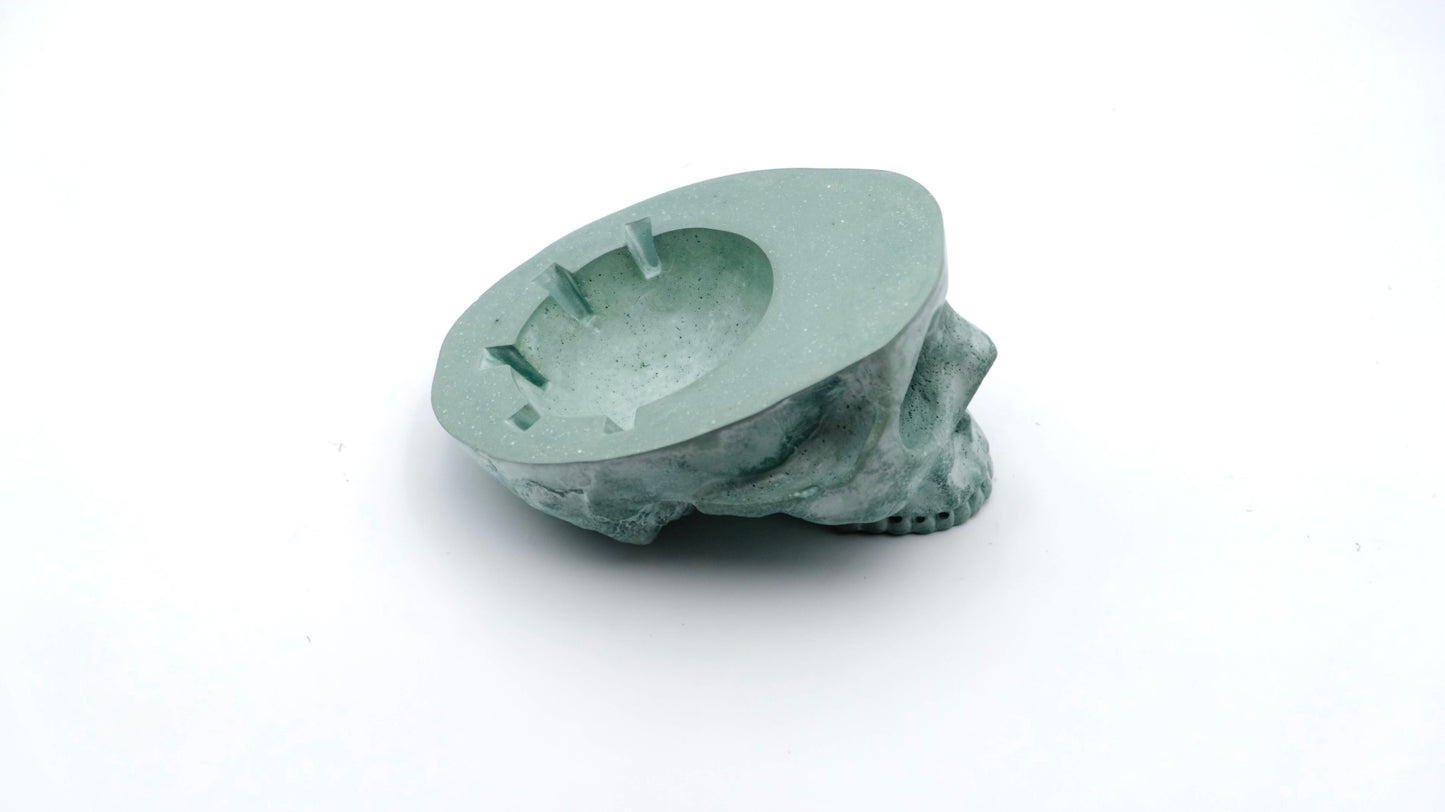 Jade Green Skull Ashtray