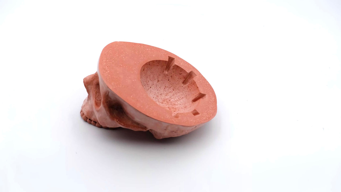 Terracotta Red Skull Ashtray